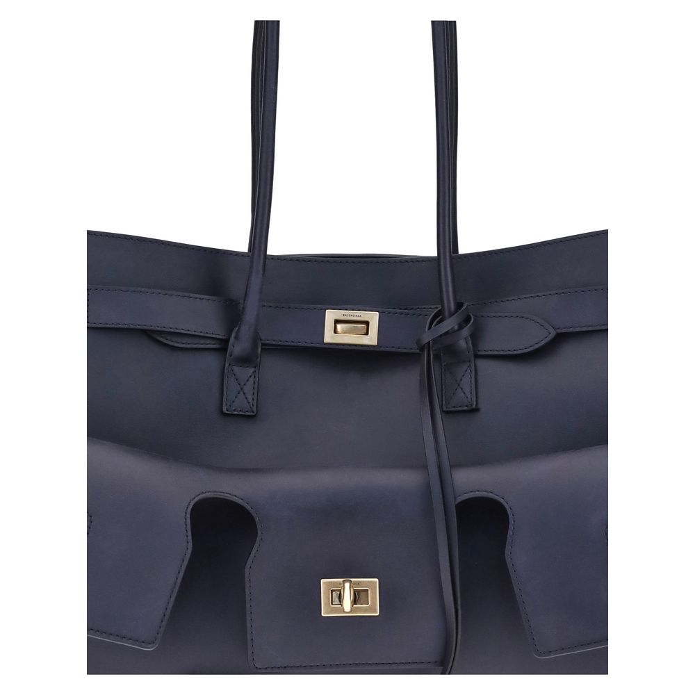 Balenciaga Schultertasche aus Kalbshaut Bos Taurus in Blau